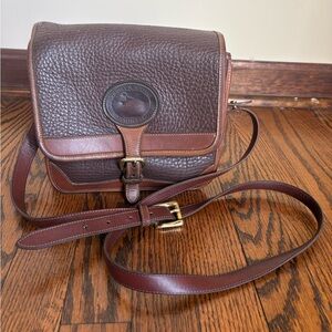Dooney & Bourke 80s/90s Brown Authentic Vintage Crossbody Leather Purse